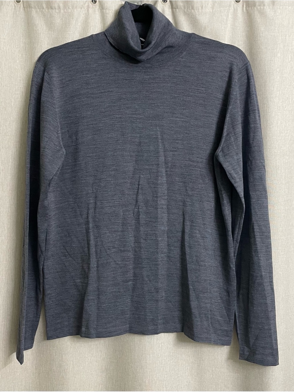 TSE Turtleneck Sweater Womens L Gray 100% Superfine Wool Made Italy